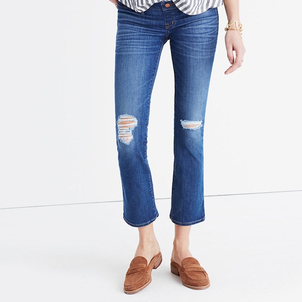 Madewell maternity demi-boot jeans in robin wash